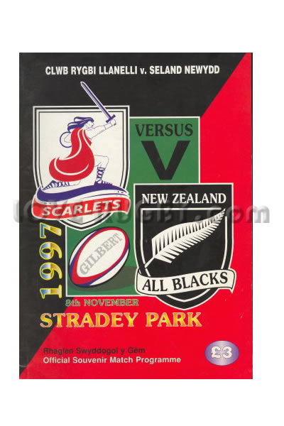 1997 Llanelli v New Zealand  Rugby Programme